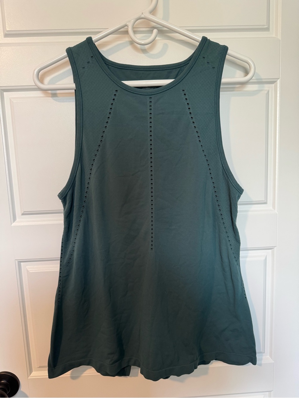 Athleta Perforated Cross-Back Tank Top, Teal, Size Small